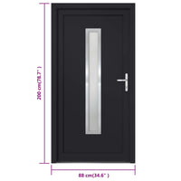 Porta Ingresso Antracite 88x200 cm in PVC 3187903