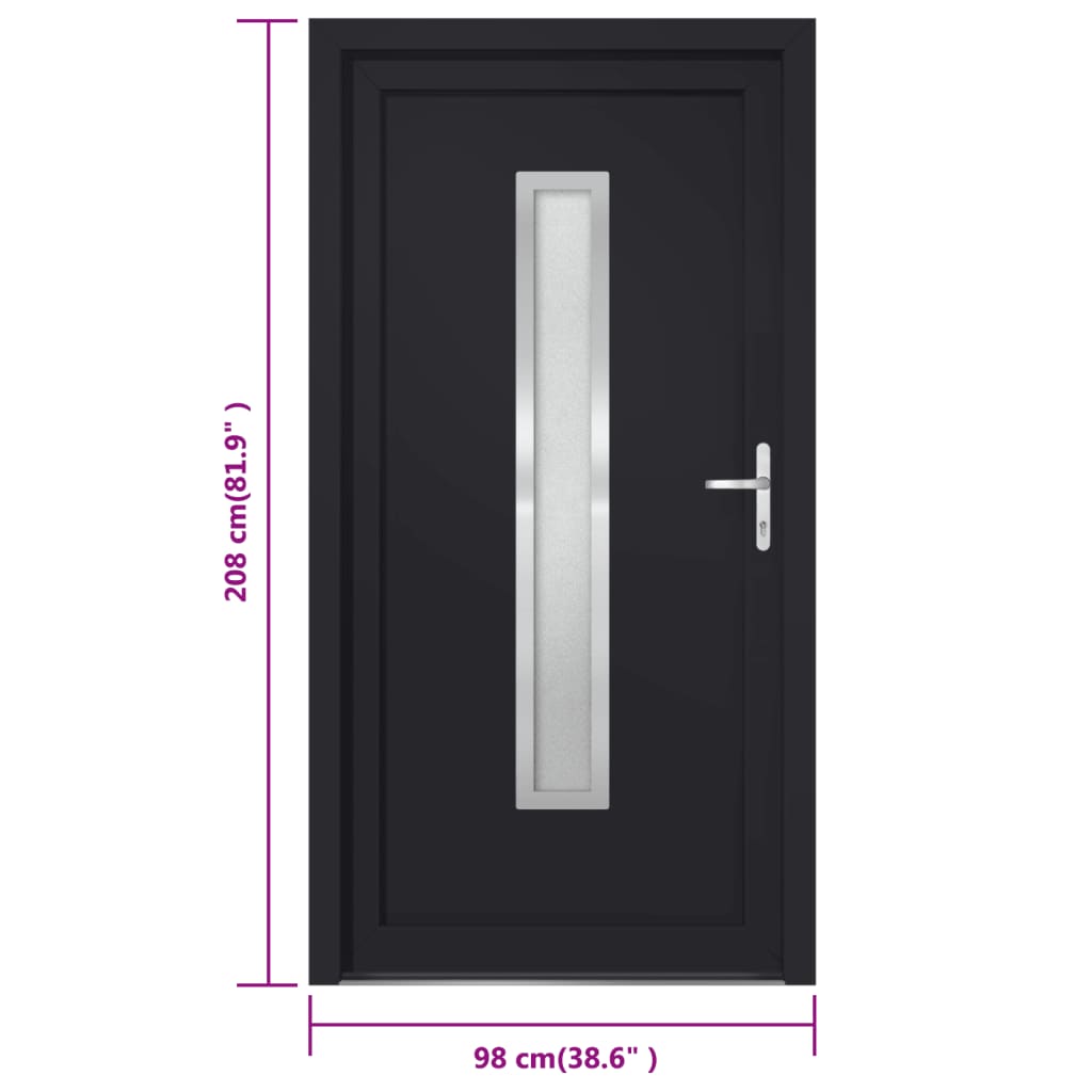 Porta Ingresso Antracite 98x208 cm in PVC