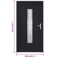 Porta Ingresso Antracite 108x200 cm in PVC