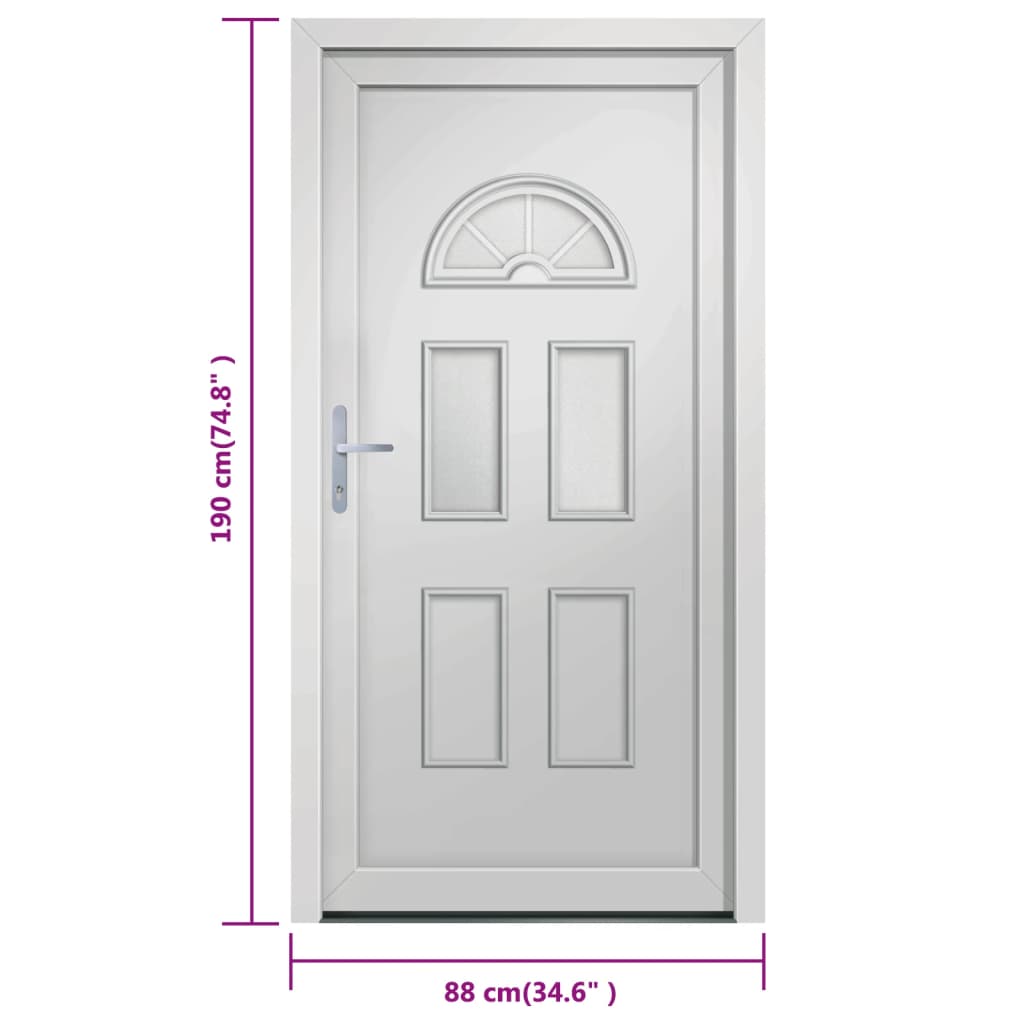 Porta Ingresso Bianca 88x190 cm in PVC 3187909
