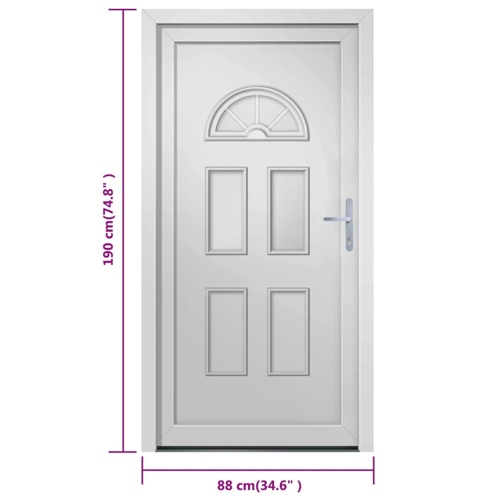 Porta Ingresso Bianca 88x190 cm in PVC 3187915