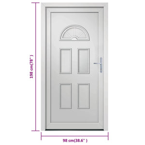 Porta Ingresso Bianca 98x198 cm in PVC 3187916