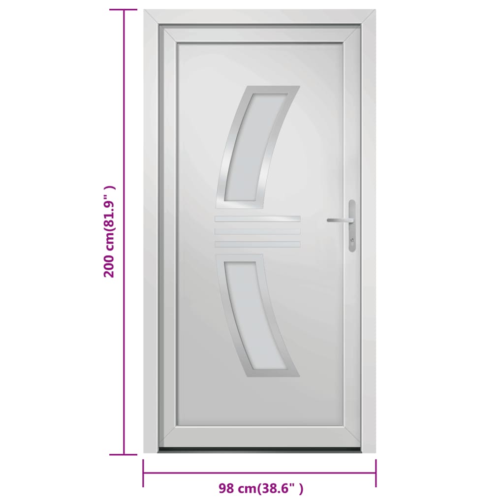 Porta Ingresso Bianca 98x200 cm in PVC 3187927