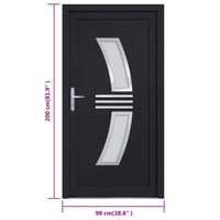 Porta Ingresso Antracite 98x200 cm in PVC 3187932
