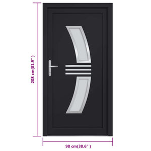Porta Ingresso Antracite 98x208 cm in PVC