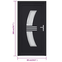 Porta Ingresso Antracite 88x200 cm in PVC 3187936