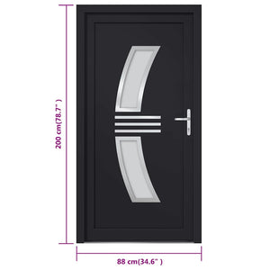Porta Ingresso Antracite 88x200 cm in PVC 3187936