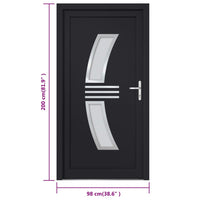 Porta Ingresso Antracite 98x200 cm in PVC 3187937