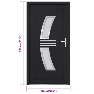 Porta Ingresso Antracite 98x208 cm in PVC 3187938