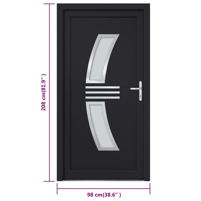 Porta Ingresso Antracite 98x208 cm in PVC