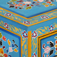 Credenza Turchese 55x30x76 cm in Legno Massello di Mango 355011