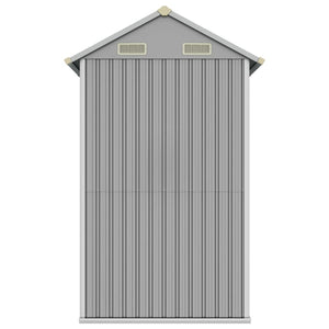Casetta da giardino-Capanno da Giardino grigio chiaro 192x152,5x237 cm in acciaio zincato