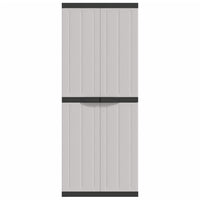 Armadio da Esterno Grigio e Nero 65x37x165 cm in PP
