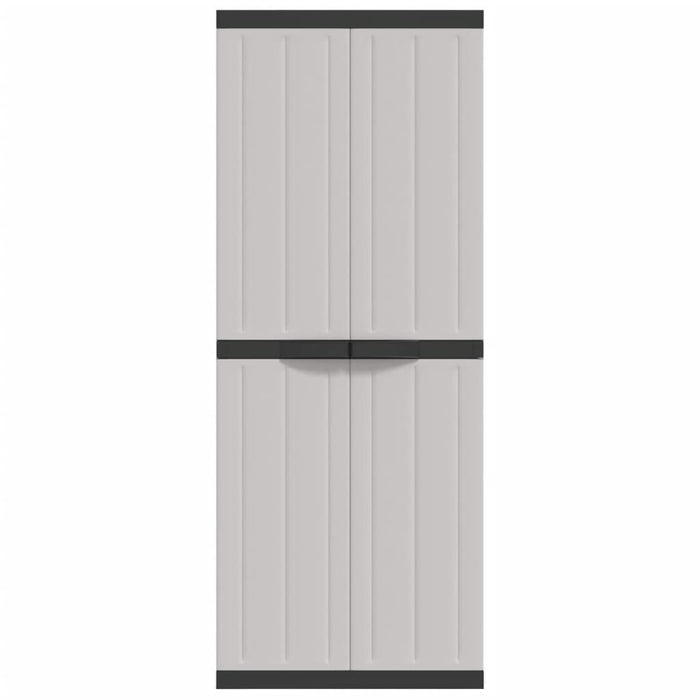 Armadio da Esterno Grigio e Nero 65x37x165 cm in PP