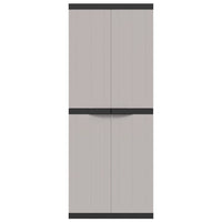 Armadio da Esterno Grigio e Nero 65x37x165 cm in PP 364201