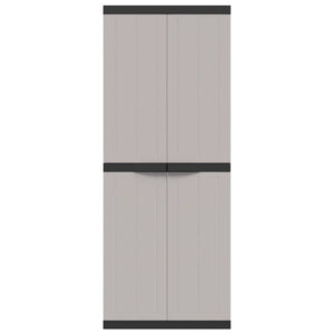 Armadio da Esterno Grigio e Nero 65x37x165 cm in PP 364201