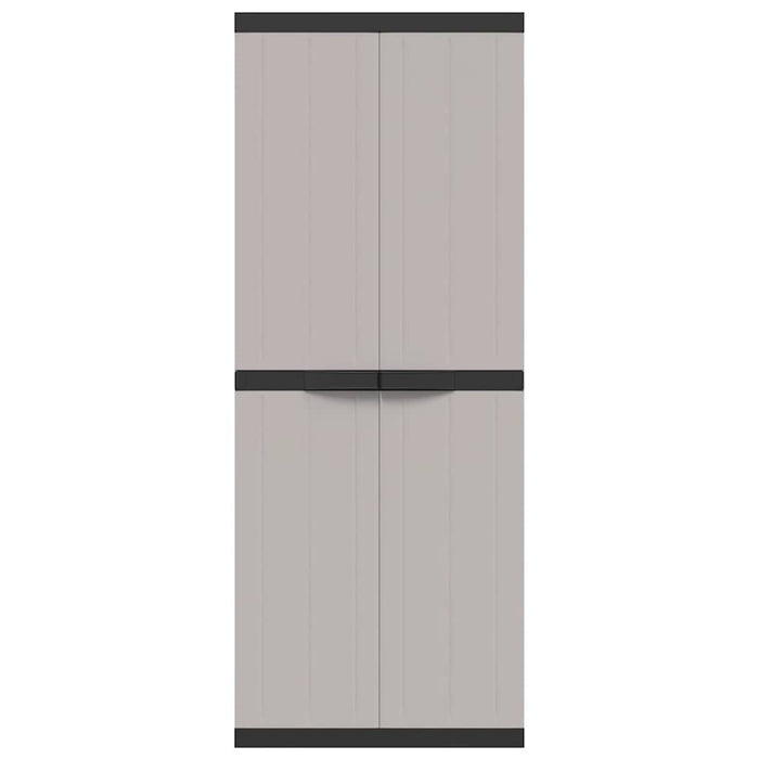 Armadio da Esterno Grigio e Nero 65x37x165 cm in PP 364201