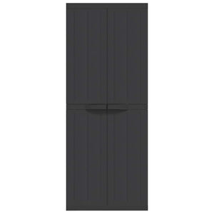 Armadio da Esterno Nero 65x37x165 cm in PP 364205