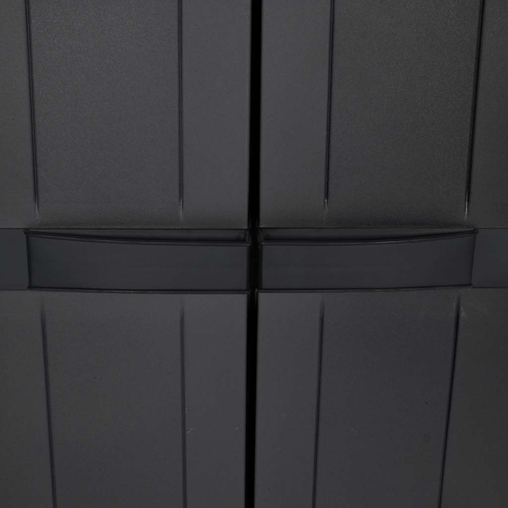 Armadio da Esterno Nero 65x37x165 cm in PP 364205