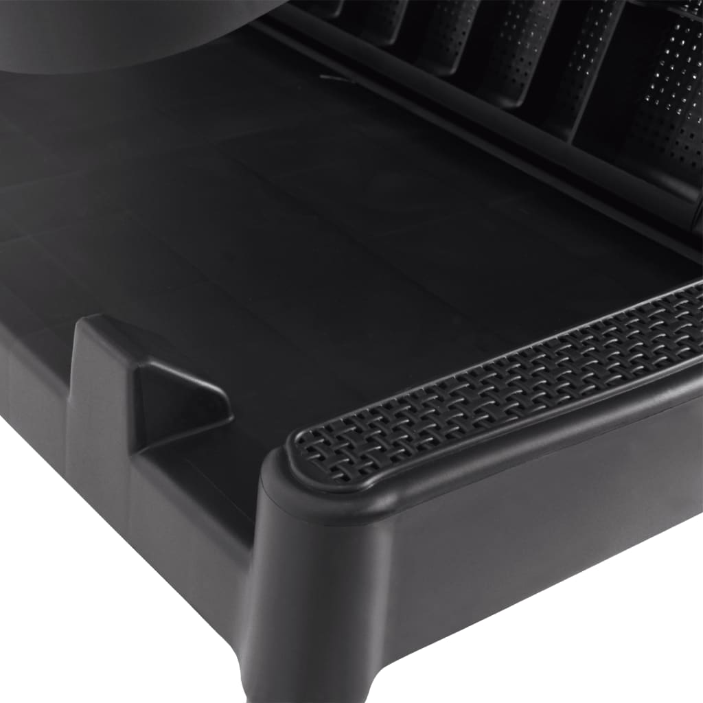 Lettino con Cuscino Antracite 186x60x29 cm in PP 364223