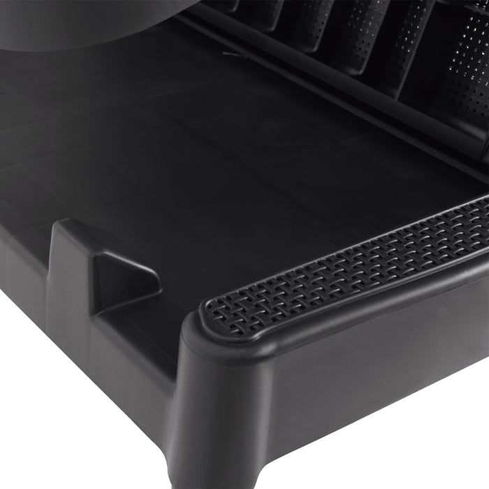 Lettino con Cuscino Antracite 186x60x29 cm in PP 364223