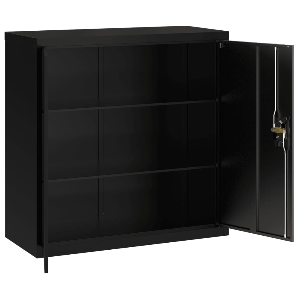 Armadio Classificatore Nero 90x40x90 cm in Acciaio 339730