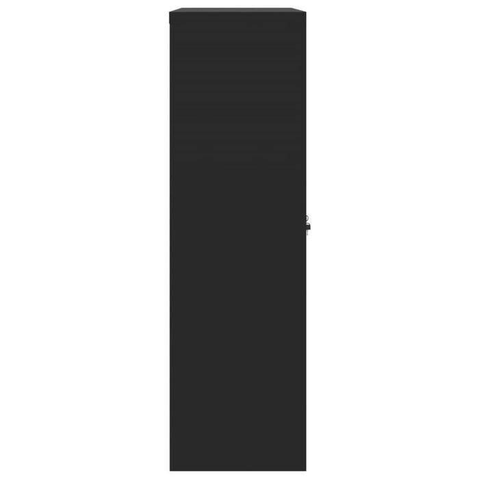 Armadio Classificatore Nero 90x40x140 cm in Acciaio 339746