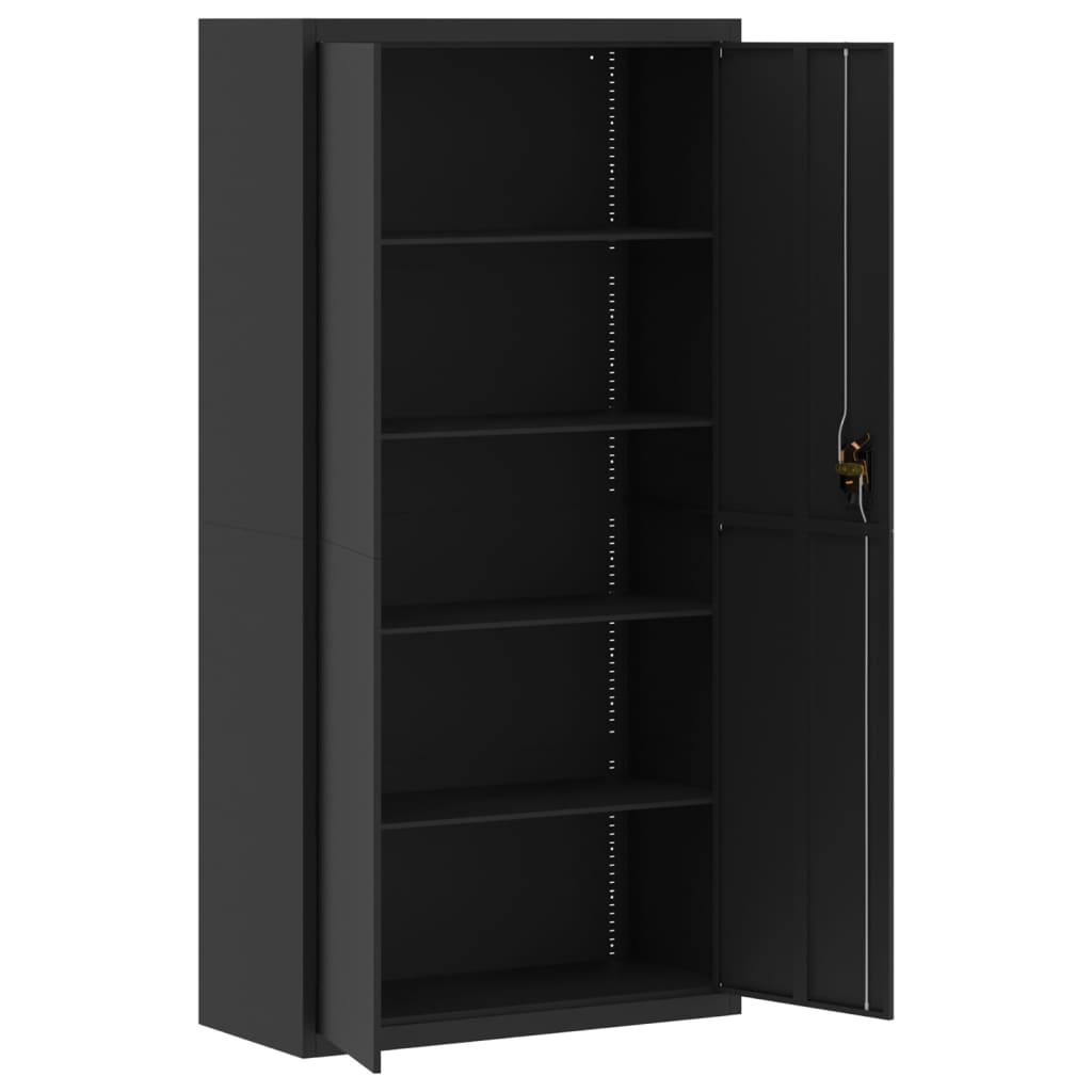 Armadio Classificatore Nero 90x40x180 cm in Acciaio 339754