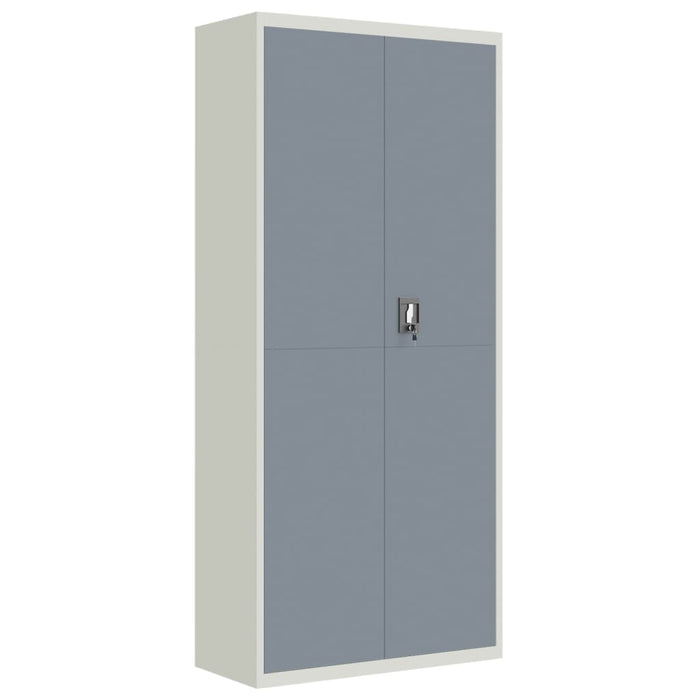 Schedario Grigio Chiaro e Grigio Scuro 90x40x200 cm in Acciaio 339767