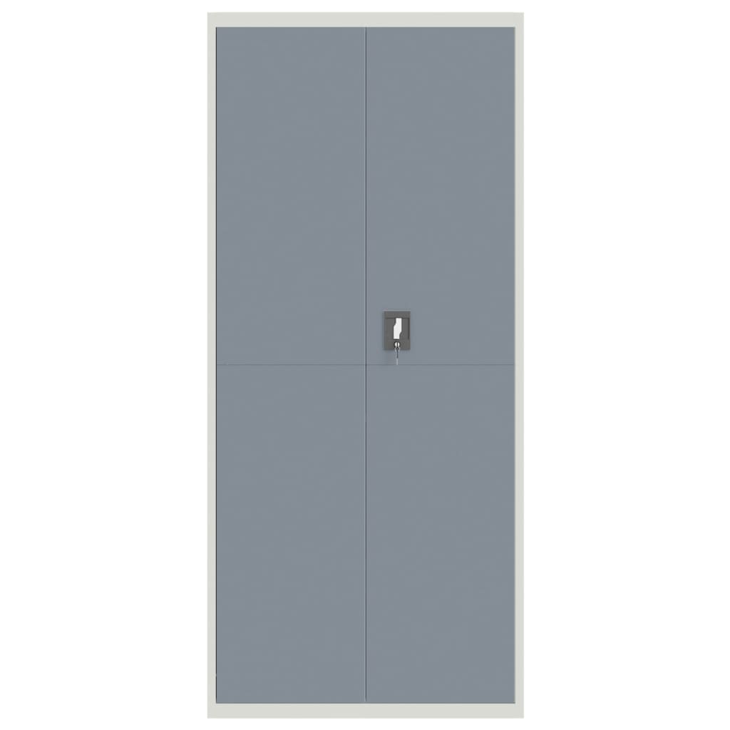 Schedario Grigio Chiaro e Grigio Scuro 90x40x200 cm in Acciaio 339767