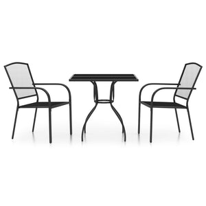 Set da Pranzo da Giardino 3 pz in Acciaio Antracite 3187965