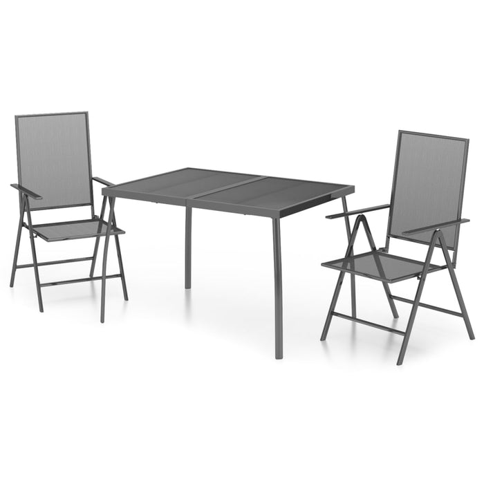 Set da Pranzo da Giardino 3 pz in Acciaio Antracite 3187980