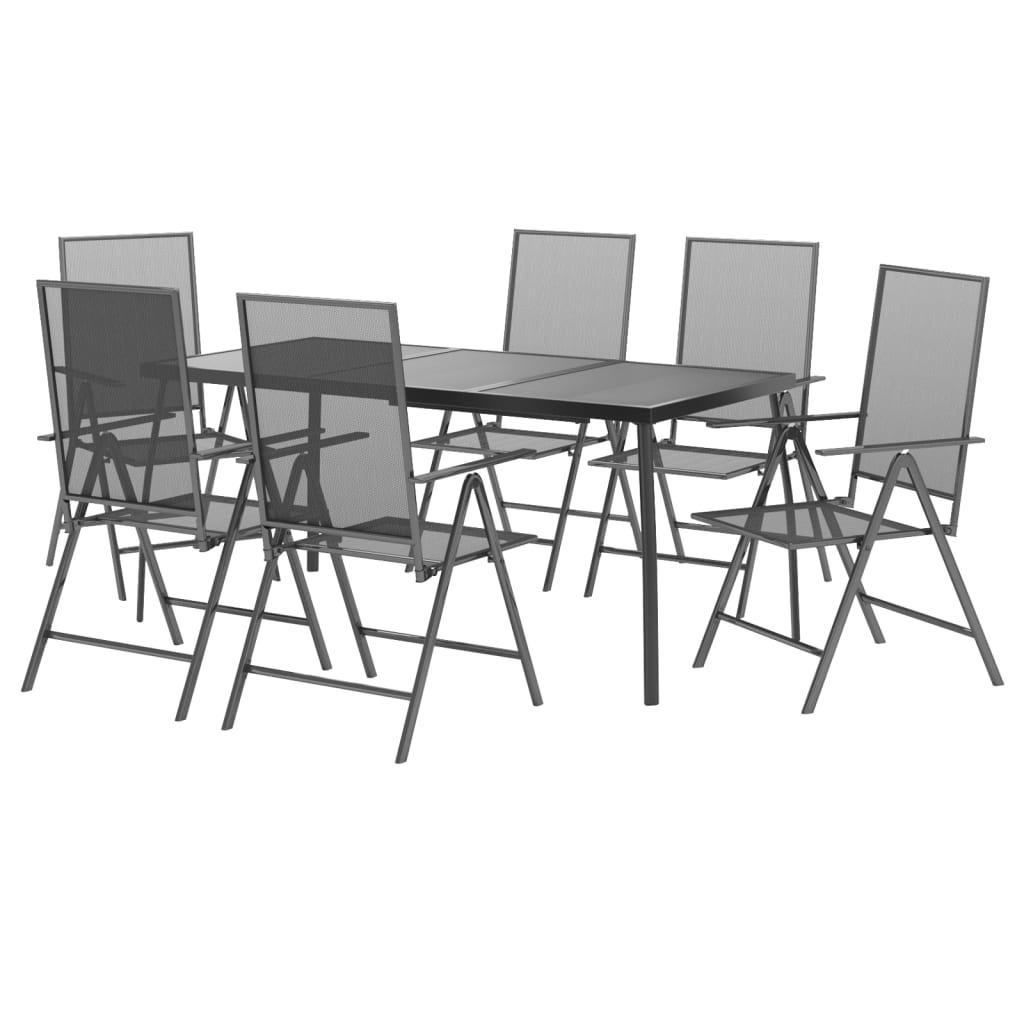 Set da Pranzo da Giardino 7 pz in Acciaio Antracite 3187981