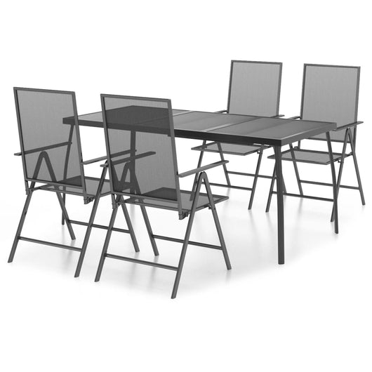 Set da Pranzo da Giardino 5 pz in Acciaio Antracite 3187982