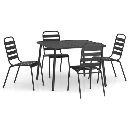 Set da Pranzo da Giardino 5 pz in Acciaio Antracitecod mxl 100717