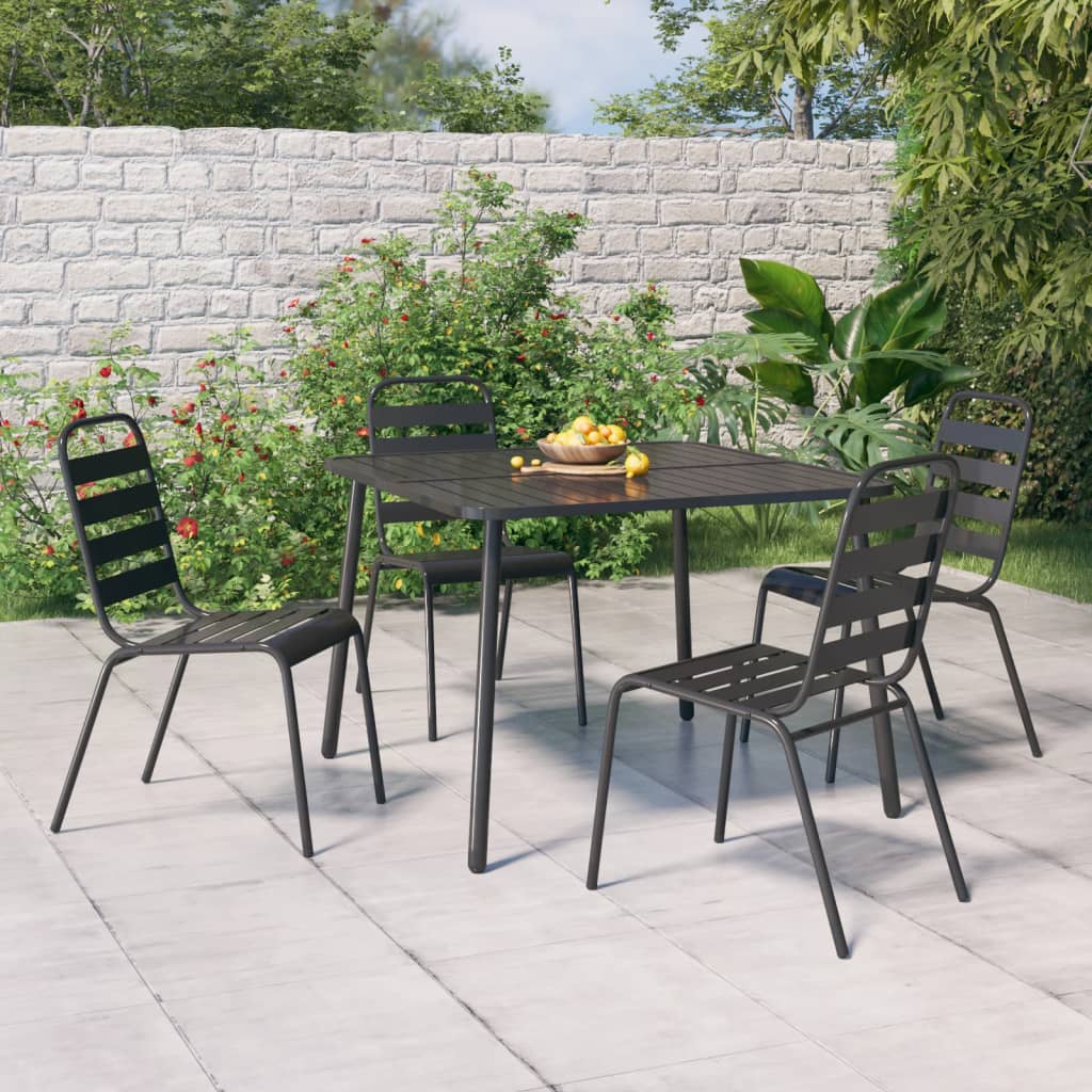 Set da Pranzo da Giardino 5 pz in Acciaio Antracitecod mxl 100717