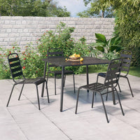 Set da Pranzo da Giardino 5 pz in Acciaio Antracitecod mxl 100717