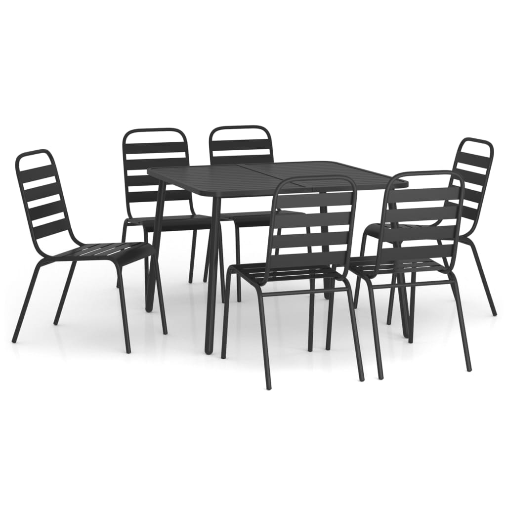 Set da Pranzo da Giardino 7 pz in Acciaio Antracite 3187990