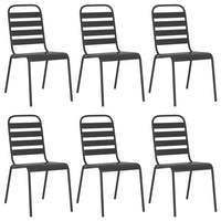 Set da Pranzo da Giardino 7 pz in Acciaio Antracite