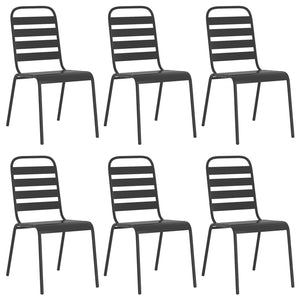 Set da Pranzo da Giardino 7 pz in Acciaio Antracite 3187990