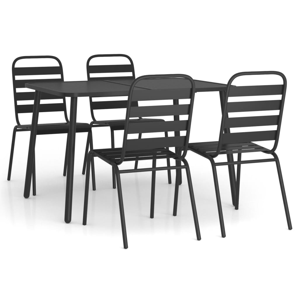 Set da Pranzo da Giardino 5 pz in Acciaio Antracitecod mxl 124634