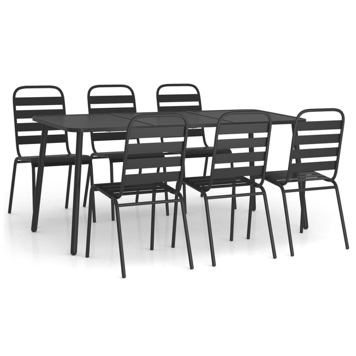 Set da Pranzo da Giardino 7 pz in Acciaio Antracite 3187993