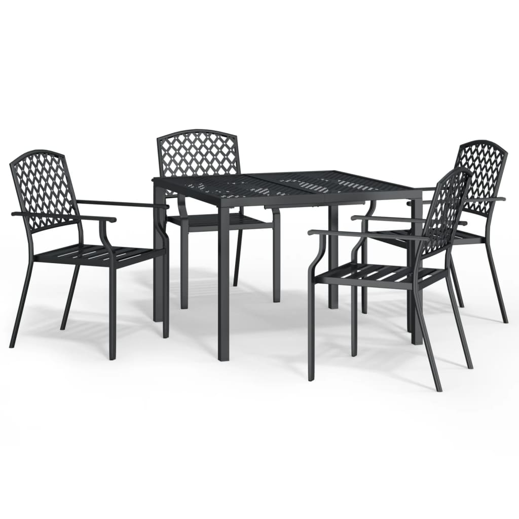 Set da Pranzo da Giardino 5 pz in Acciaio Antracite 3188000