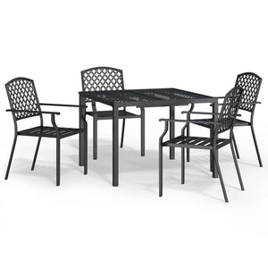 Set da Pranzo da Giardino 5 pz in Acciaio Antracite 3188000