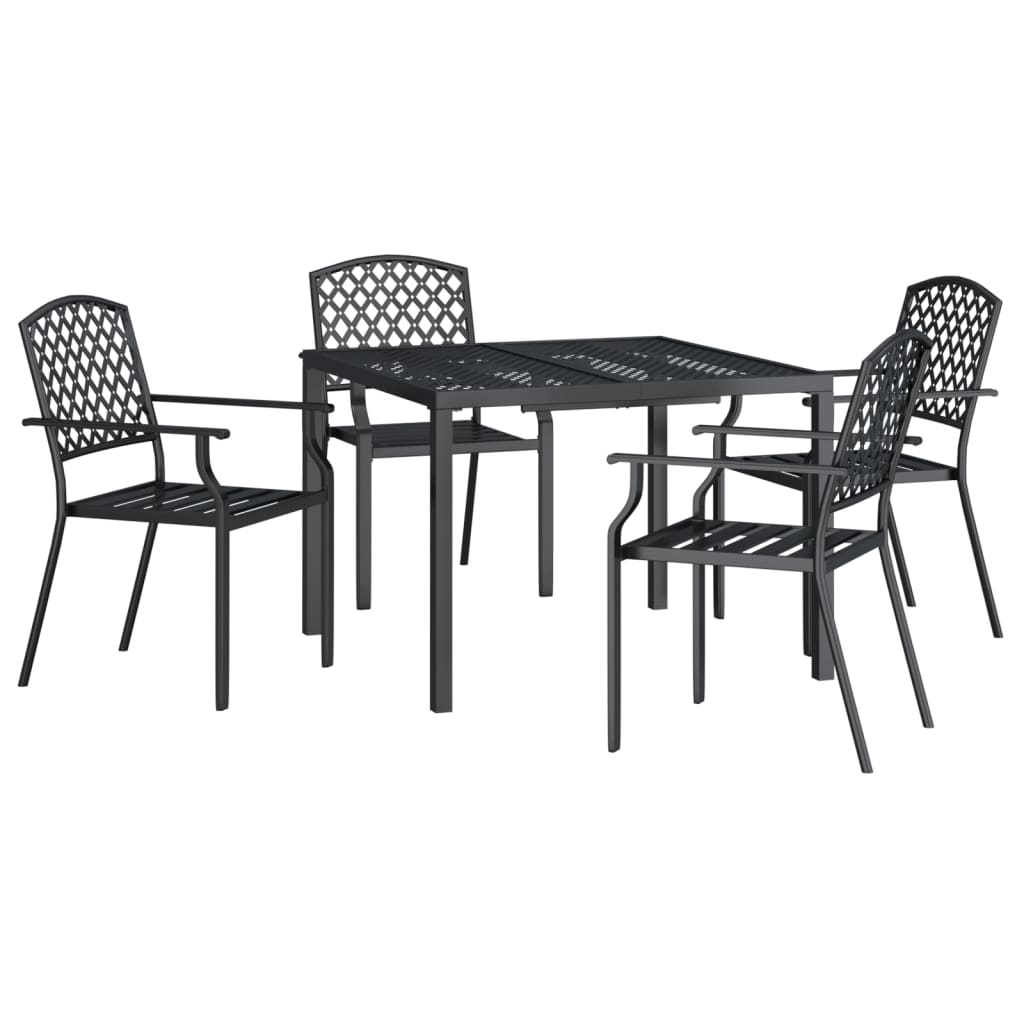 Set da Pranzo da Giardino 5 pz in Acciaio Antracite 3188000