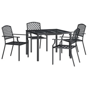 Set da Pranzo da Giardino 5 pz in Acciaio Antracite 3188000