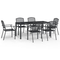 Set da Pranzo da Giardino 7 pz in Acciaio Antracite 3188003