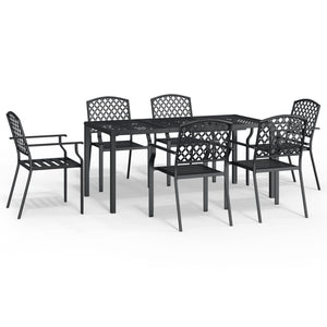 Set da Pranzo da Giardino 7 pz in Acciaio Antracite 3188003