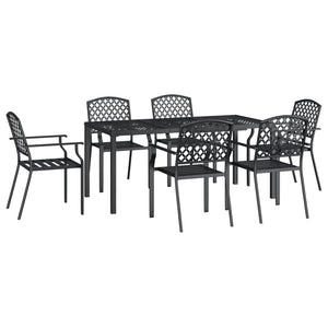 Set da Pranzo da Giardino 7 pz in Acciaio Antracite 3188003