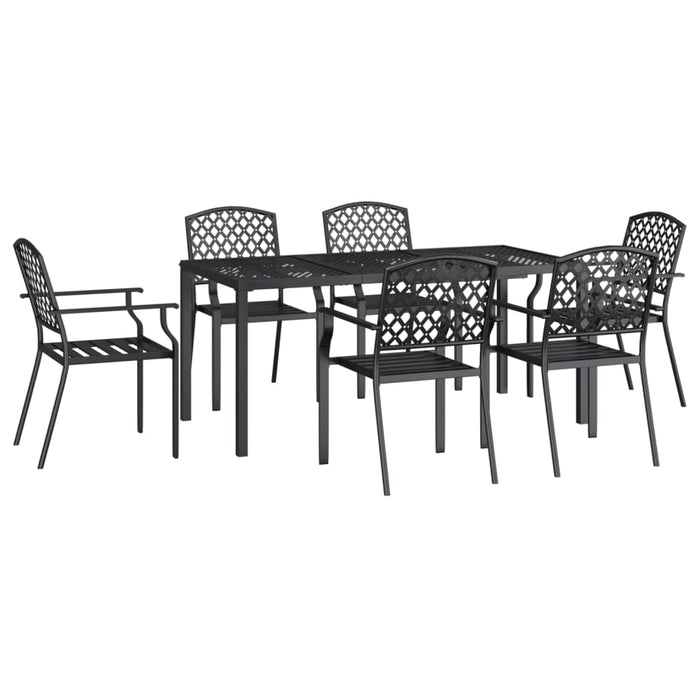 Set da Pranzo da Giardino 7 pz in Acciaio Antracite 3188003